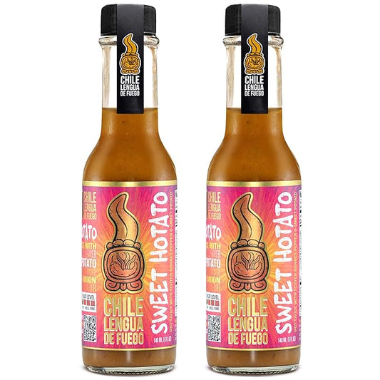 Hot Sauce | Chile Lengua de Fuego (Pack of 2, Sweet Hotato) – Sweet Potato & Passion Fruit Gourmet Hot Sauce with Cardamom & Coffee Liqueur