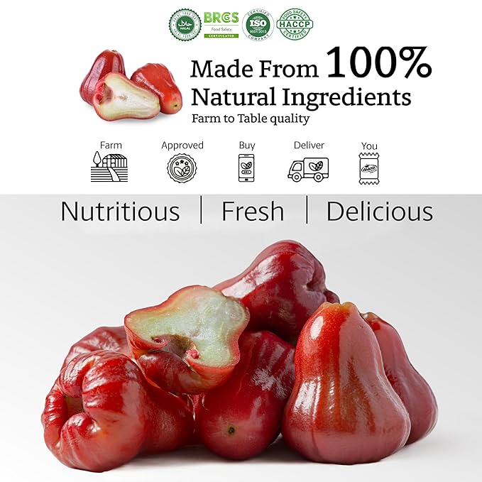 Vinamit Soft Dried Rose-Apple | Dried Plums 3.5 oz Bag | Tropical Fruit Snack | Vegan, Gluten-Free | High in Fiber, Non-GMO, Ideal for Healthy Snacking