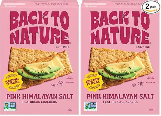 Back to Nature - Pink Himalayan Sea Salt Multigrain Flatbread Crackers - Made With Real Ingredients like Wheat Flour and Whole Grains - Enjoy a Seriously Tasty Non-GMO Snack - 5 ounce (Pack of 2)