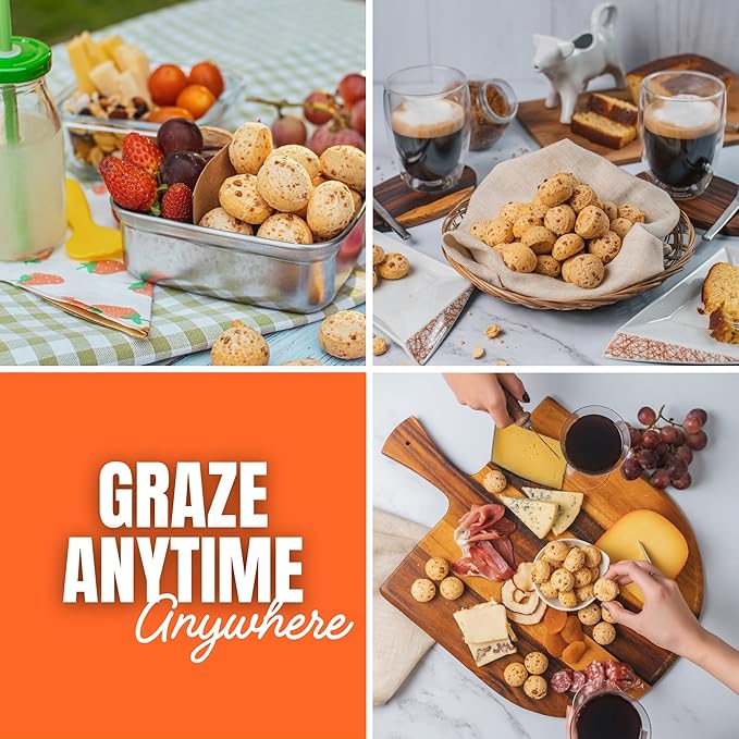 Keep Grazin Grain Free Crunchy Cheese Biscuits - Variety Pack | 2.12 Ounce (Pack of 9) | Gluten & Sugar-Free, Non-GMO Protein Snacks - Baked with 100% Grass-Fed Cheese & Cassava Flour
