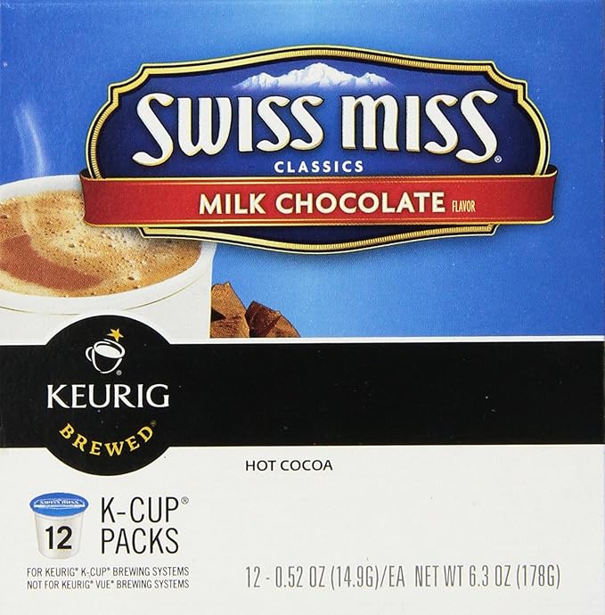 Swiss Miss Milk Chocolate Hot Cocoa, Keurig Single-Serve K-Cup Pods, 12 ct
