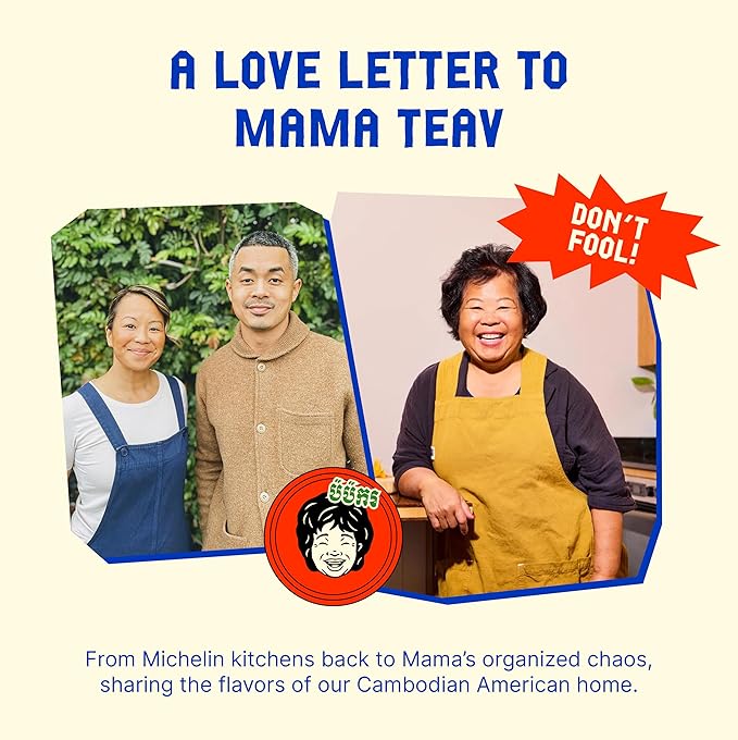 Mama Teav's Hot Garlic Chili Crisp - Spicy, Crunchy, Umami Chili Oil with Garlic & Cambodian Chilis - Vegan, Gluten-Free, All-Natural - Cold-Pressed Grapeseed Oil - 6oz Jar