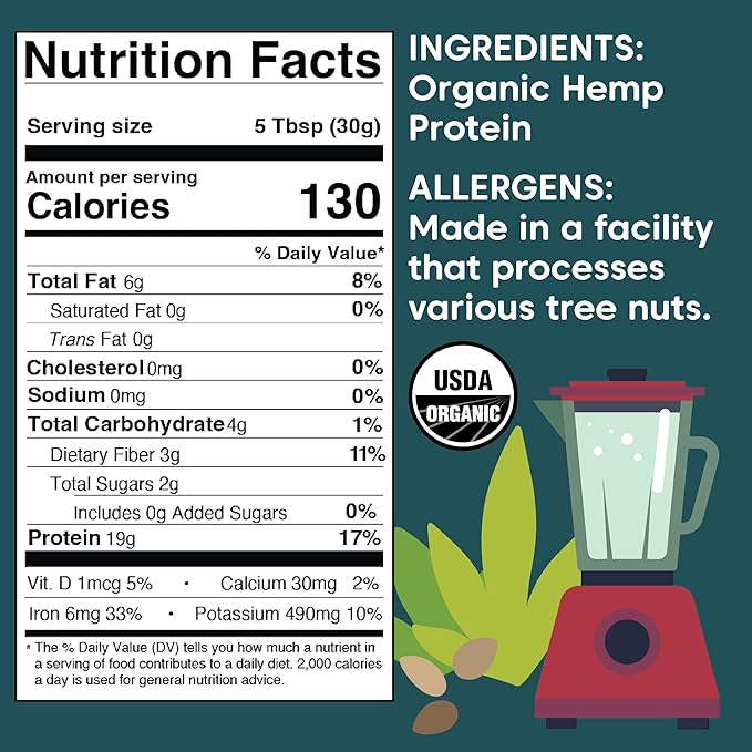 Wilderness Poets, Organic Hemp Protein Powder, 32 Ounce - 2 Pound