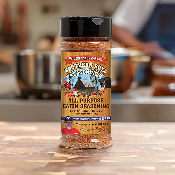 Southern Boyz All Purpose Cajun Creole Seasoning, 8 Ounce Shaker (No MSG, Gluten-Free Blend), 8 Ounce (Pack of 1)