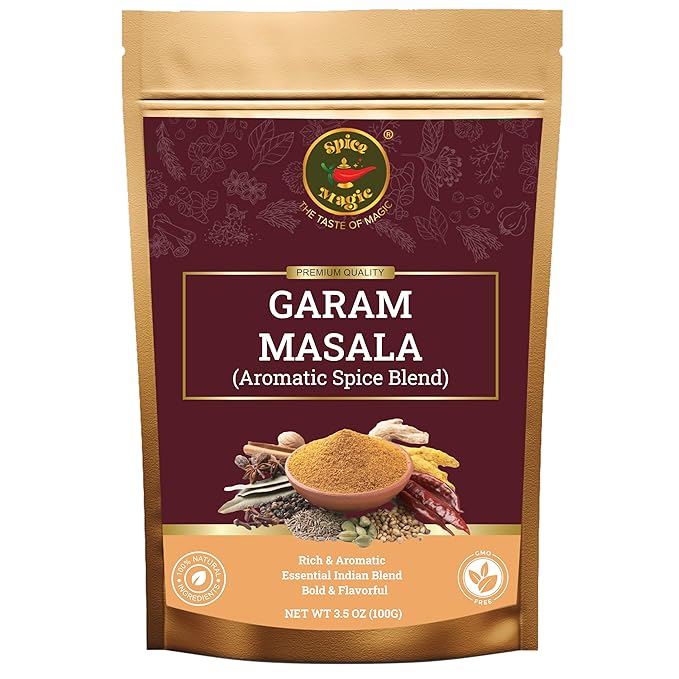 Spice Magic Garam Masala Powder 3.5oz (100g) | Indian Spice Blend | 100% All-Natural, Salt-Free, Vegan, Non-GMO