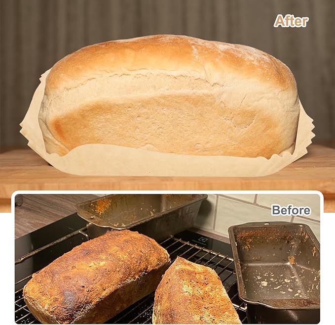 200 Pcs Baking PAPER Loaf Pan Liners for Baking Bread Non-Stick Pre Formed Parchment Paper for Bread Pan, Ideal Disposable Loaf Liners for Toast, Cakes, Banana Breads