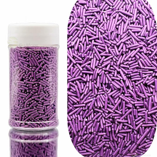 SE Si&Moos Purple Sprinkles Edible Purple Jimmies Soft Jimmy Sprinkles Halloween Cake Decorations Christmas Cookie Decorations for Topping Ice Cream, Cookies, Cakes, Cupcakes, Dessert Decorating 2.75 OZ
