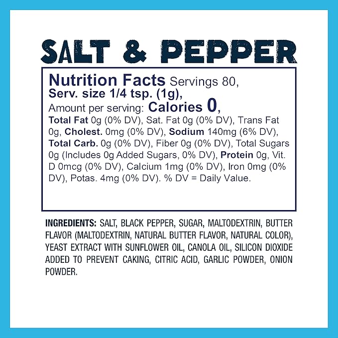 Kernel Season's Popcorn Seasoning, Salt & Pepper, 2.85 Oz (Pack of 6)