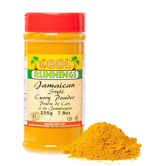 Cool Runnings Jamaican Style Curry Powder 225g - Aromatic and Flavorful Blend for Curries, Meats, Seafood, and Vegetables, Perfect for Stews