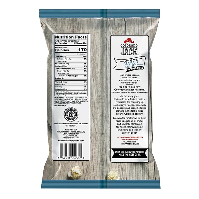 Gourmet Popcorn Variation (1.75 oz (Pack of 8), Sea Salt & Butter)