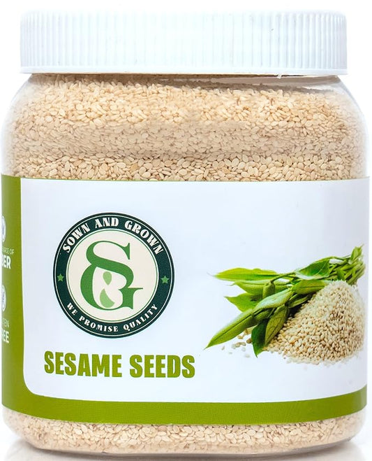 Sown and Grown White Sesame seeds- 2lb, 32oz | Whole White Sesame Seeds Bulk, Perfect for Noodle Dishes, Sushi and Tahini
