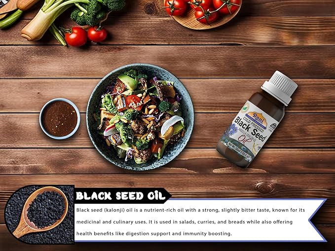 Rani Pure Black Seed (Nigella, Kalonji) Oil 1.69 Fl oz (50ml) Cold Pressed ~ 100% Cholesterol Free | All Natural | Gluten Free | NON-GMO | Kosher | Vegan | Indian Origin
