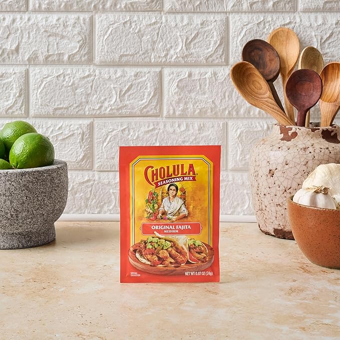 Cholula Seasoning Mix, Original Fajita, Medium Heat, For Chicken, Steak, Shrimp & Veggie Fajitas, 0.87 oz (Pack of 12)