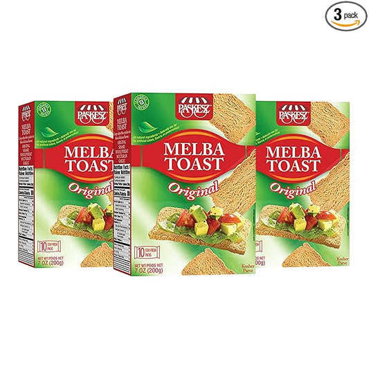 Only Kosher Candy Melba Toast Classic Original Kosher Parve with No Artificial Flavor, Fresh Natural Ingredients, Kosher Certified Delicious Snack Crackers (Pack of 3)