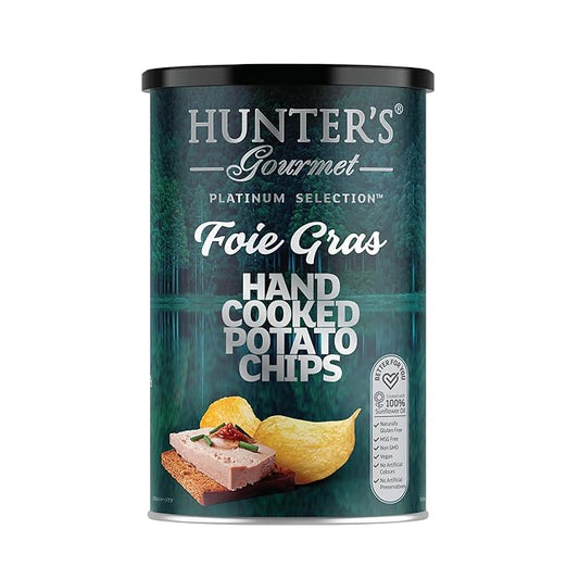 Hunter's Gourmet Chips | Hand-Cooked & Cholesterol Free | Made in a Nut-Free Facility | Foie Gras | No Artificial Colors | Non-GMO | Vegan Potato Chips | Pack of 1 | 150g