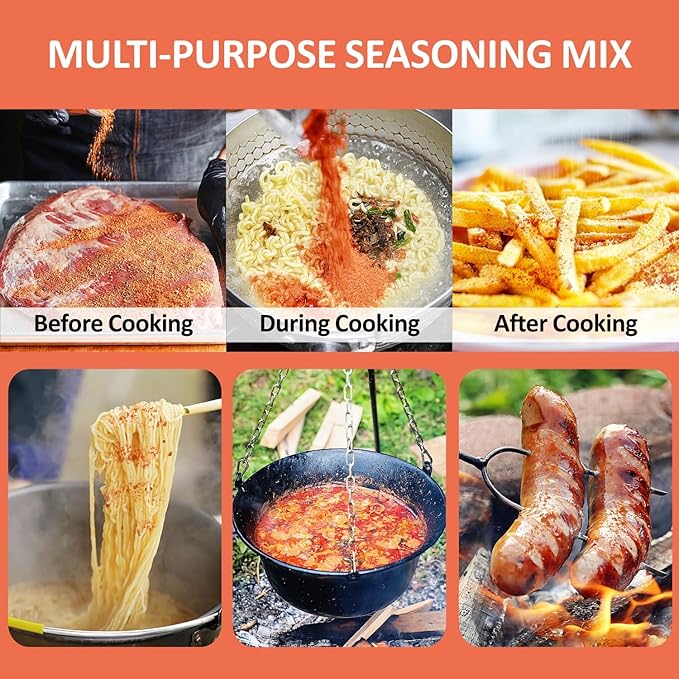 Yimi Kimchi and Beef Seasoning Mix, Spicy Flavor, Finely Ground Powder for Stew, Soup, Noodles, Vegetables, Tteokbokki, BBQ and More, Korean Style, 9 Oz
