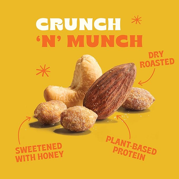 Back to Nature Sweet & Salty Nut Mix, Honey Roasted Peanuts, Salted Cashews & Almonds, Dry Roasted, Non-GMO, On-the-Go Pouch Snack, 9oz Pouch