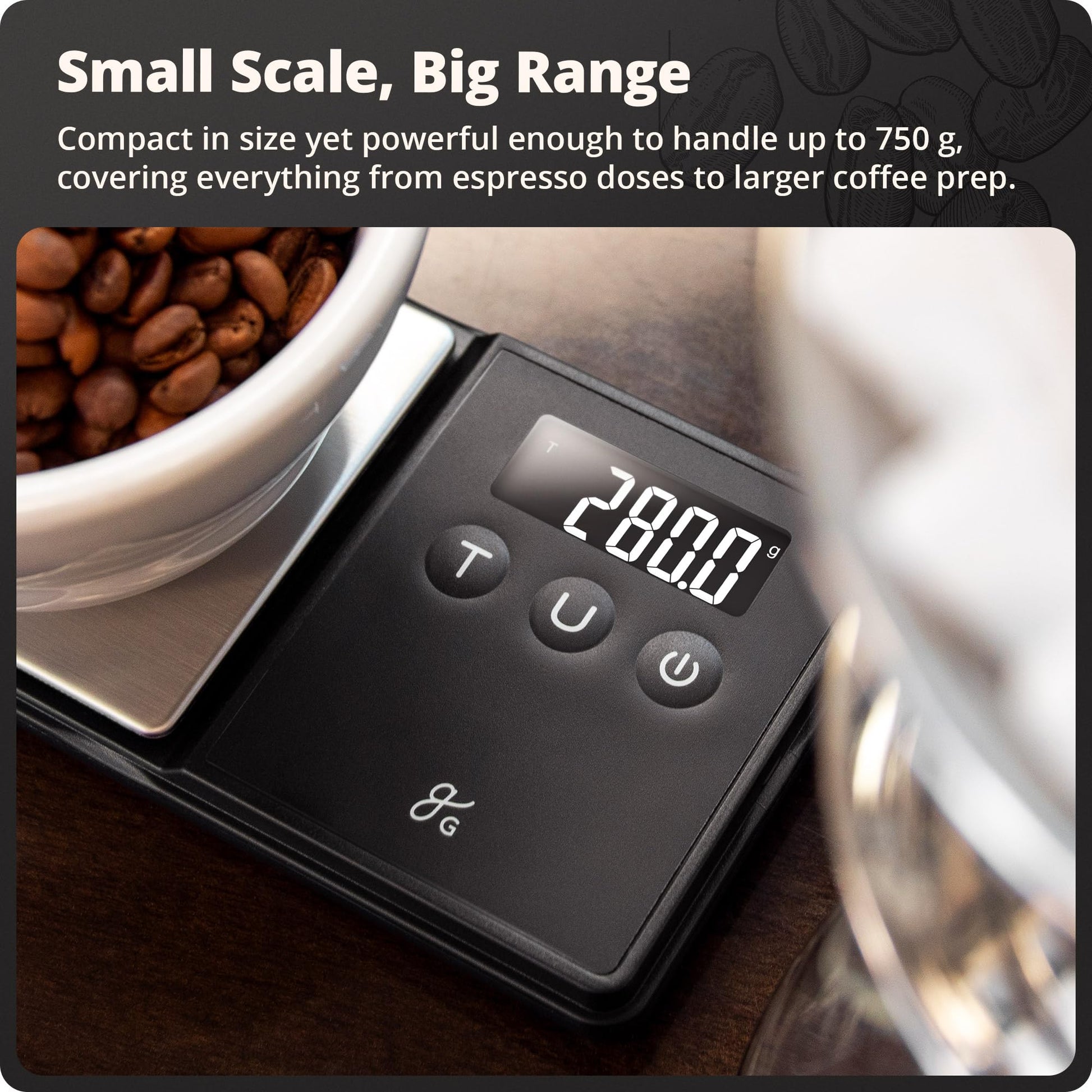 Greater Goods Digital Espresso Scale with 0.1g Precision, 750g Capacity