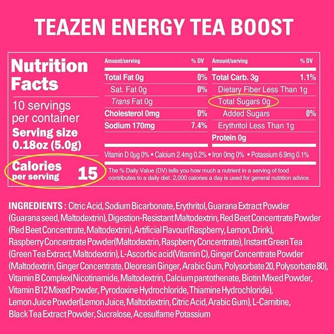 TEAZEN Kombucha Variety Pack 40 Stick & Energy Tea Boost Powder 10Stick