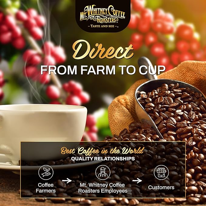 Mt. Whitney Guatemala Adiesto Cooperative Organic, Low Acid, Whole Bean Coffee - Coffee Beans - (Whole, 12oz)