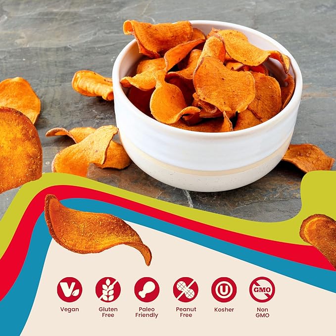 Jackson???Sweet Potato Kettle Chips with Sea Salt made with Premium Avocado Oil (5 oz, Pack of 12) - Allergen-friendly, Gluten Free, Peanut Free, Vegan, Paleo Friendly - Shark Tank Product