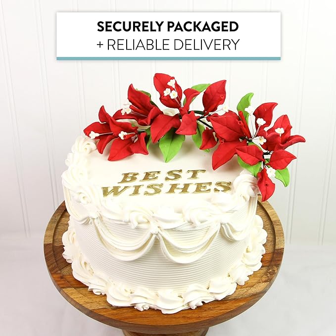 Global Sugar Art Exquisite Red Bougainvillea Sugar Cake Flowers, 6 Count by Chef Alan Tetreault (Red)