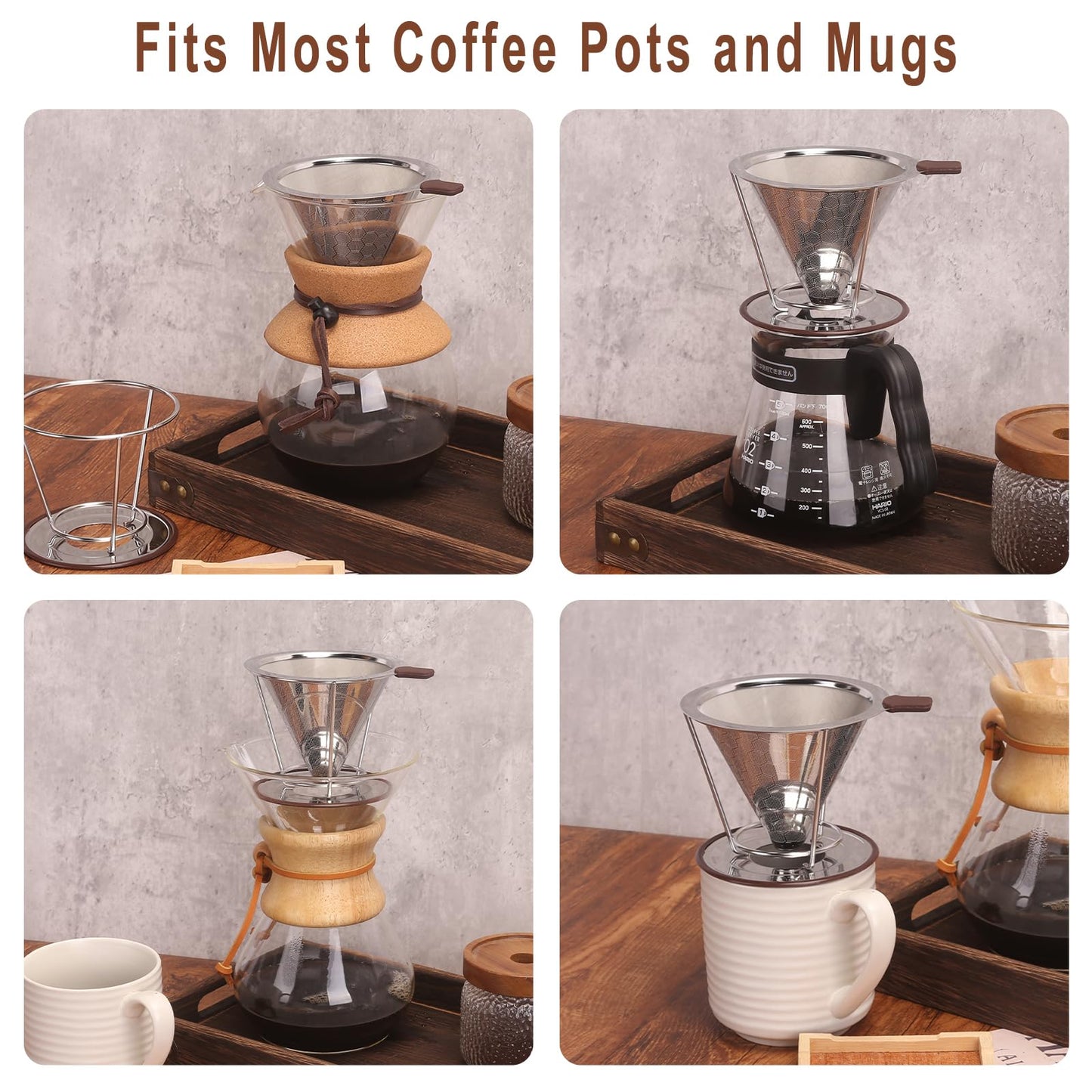 Pour Over Coffee Dripper, MISETTO Stainless Steel Filter,Easy to Clean Paperless pour over coffee