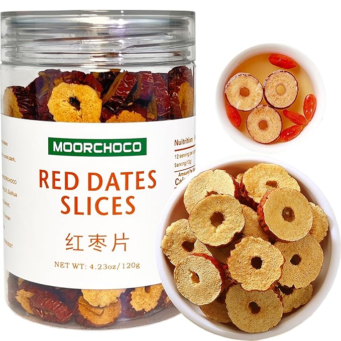 Premium Red dates slices-Jujube slices-Selected Dried Fruit-4.23oz/120g100% Natural 红枣片(Red dates slices)