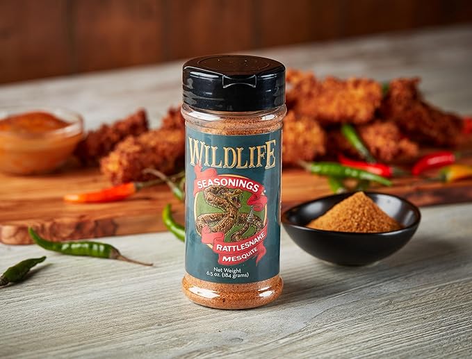 Wildlife Seasonings Rattlesnake Mesquite - Smoky and Bold Grill Seasoning for Steak, Pork, and Chicken, Perfect Dry Rub with Mesquite Flavor for Grilling or Sautéing
