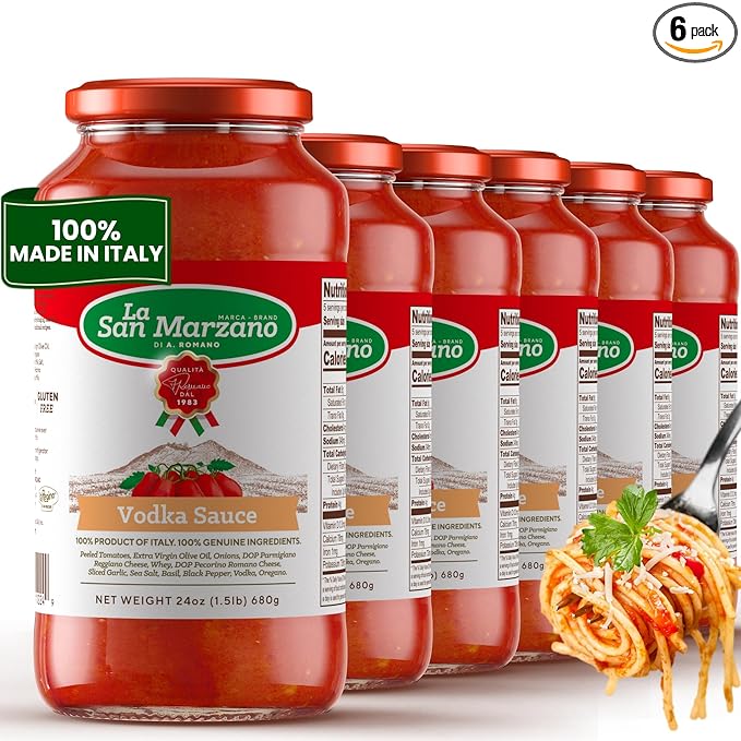 La San Marzano Vodka Sauce, 24 oz, Pasta Sauce Made in Italy, All Purpose Tomato Premium Quality, All Natural, Non GMO, Gluten Free