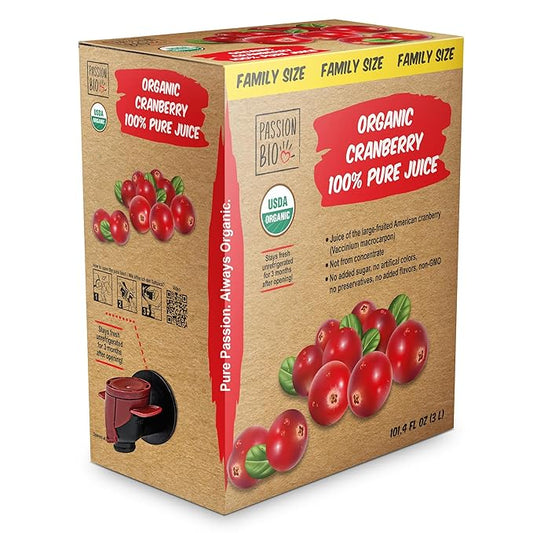 Organic Cranberry Juice Box 101.4 Fl Oz | Pure Fruit Juice, Not From Concentrate | Organic, Vegan