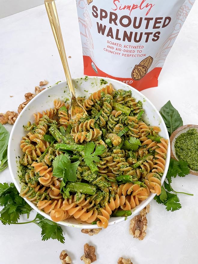 Lark Ellen Farm Organic Sprouted Walnuts ??Raw, Unsalted, Keto-Friendly, Healthy Vegan Snack, Gluten-Free, 10 Oz, 6 Pack