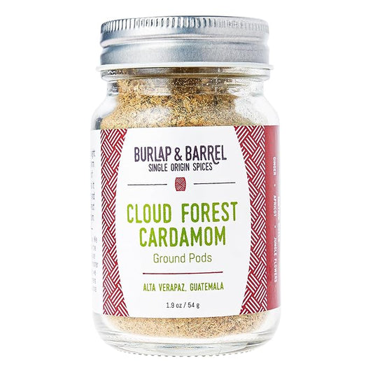Burlap & Barrel Cloud Forest Cardamom – Sweet & Tart Cardamom Pods with Notes of Summer Fruits & Fresh Herbs – Spice & Powder – As Seen On Shark Tank -1.9oz Glass Jar