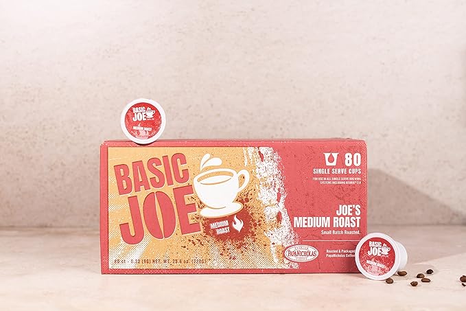 Basic Joe 80-Count 100% Arabica Medium Roast Single Serve Coffee Pods for K-Cup Keurig Brewers
