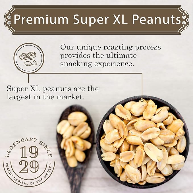 Virginia Diner Salted Virginia Peanuts - XL Gourmet Peanuts Non-GMO, Preservative Free Gifts from Virginia Since 1929-18 Oz Can