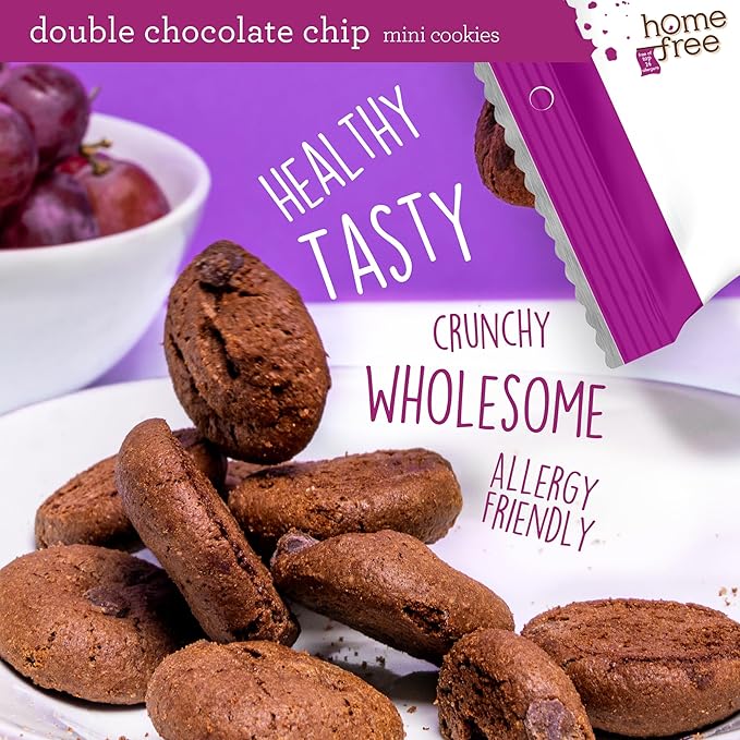 Homefree Treats You Can Trust Gluten Free Mini Cookies, Single Serve, Double Chocolate Chip, 0.95 Ounce (Pack of 64)