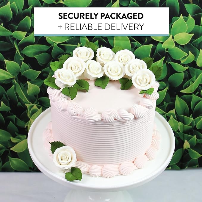 Global Sugar Art Premium Edible Roses, White, Unwired, Medium 1.5 inches, 12 Count by Chef Alan Tetreault