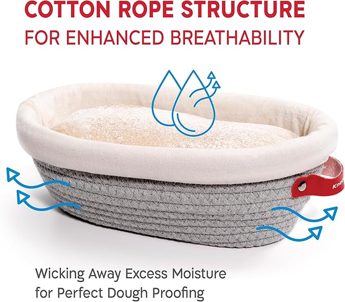 Cotton Rope Banneton Bread Proofing Basket Set, Oval & Round Bread Baskets with Liners & Covers for Artisan Bread Baking, Sourdough Bread Baking Supplies