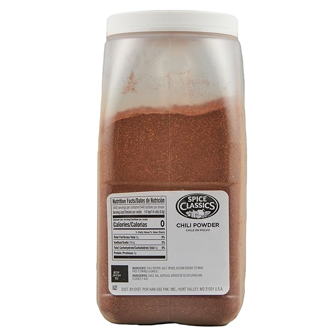 Spice Classics Chili Powder, 6 lb - One 6 Pound Container of Bulk Chili Powder, Perfect for Chili, Enchiladas, Stuffed Peppers and Taco Recipes (Pack of 3)