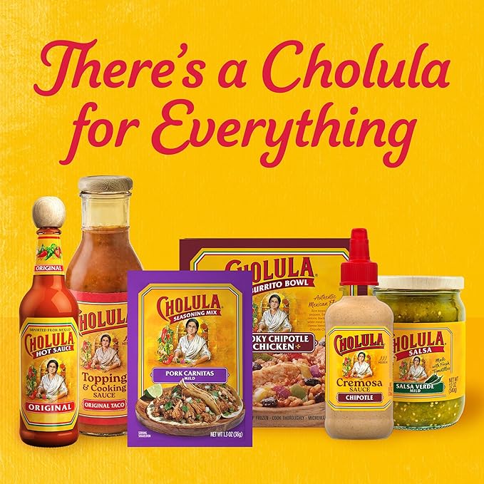 Cholula Seasoning Mix, Pork Carnitas, Mild Heat, For Tamales, Pulled Pork Tacos, Burrito Bowls, Dips and More, 1.3 oz (Pack of 12)