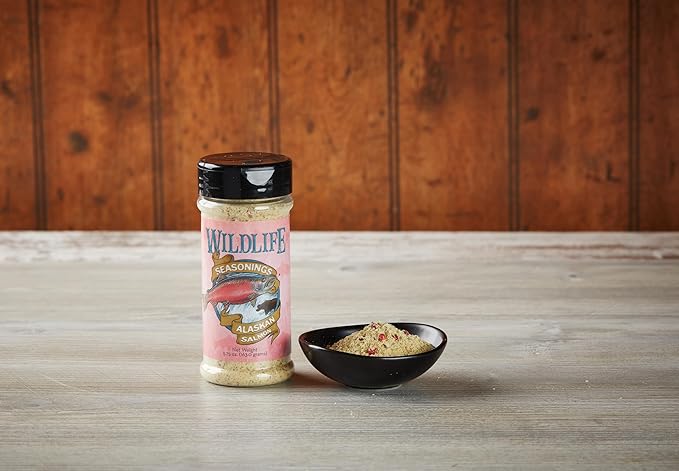 Wildlife Seasonings Alaskan Salmon ??Premium Dry Rub & Grilling Seasoning for Seafood, Meat, and Vegetables ??Perfect Steak Marinade & Stuffing Seasoning