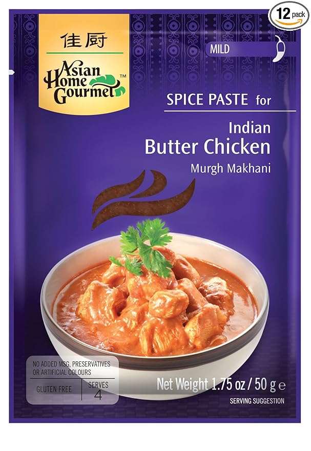 Asian Home Gourmet, Indian Spice Butter Chicken Paste, 1.75-Ounce Pouch (Pack of 12)