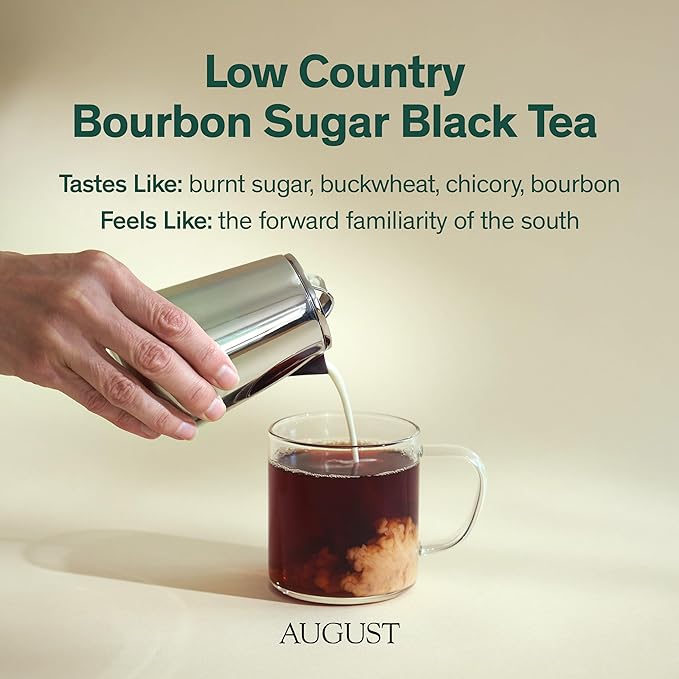 August Uncommon Low Country Bourbon Sugar Black Tea ??Vegan, Non-GMO Loose Tea Leaves ??Wild Flavor in a 1.75oz Resealable Pouch (Makes 15-30 Cups)