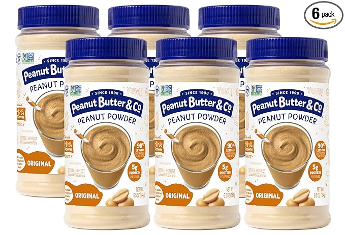 Peanut Butter & Co. Powdered Peanut Butter, Non-GMO, Gluten Free, Vegan, Original, 6.5 Ounce Jars (Pack of 6)