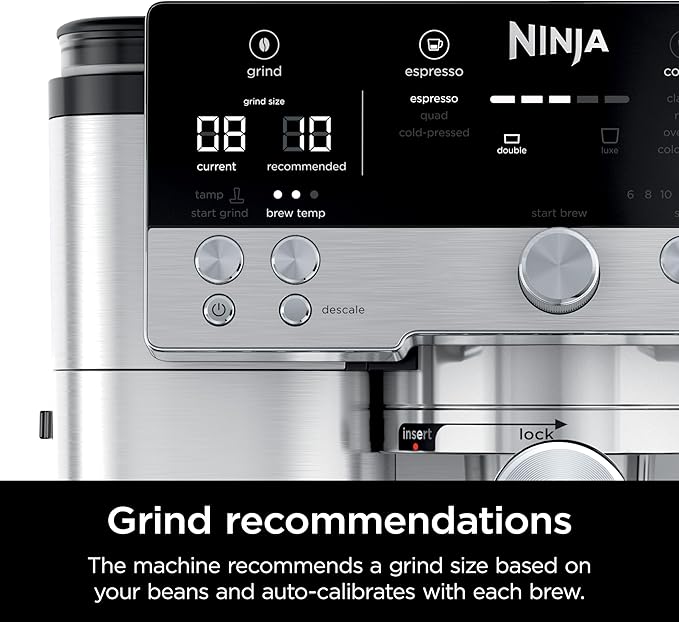 Ninja | Espresso Machine and Drip Coffee Maker| Luxe Caf챕 Premier Series | Integrated Coffee Grinder, Milk Frother, Assisted Tamper & Built-In Espresso Accessory Storage | Stainless Steel | ES601