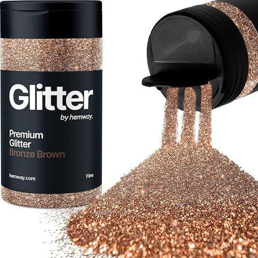 Hemway Premium Glitter Shaker - Bronze Brown | 130g Fine Metallic Flake Sequins for Resin & Epoxy Crafts | Craft Supplies for Tumblers, Festival, Art