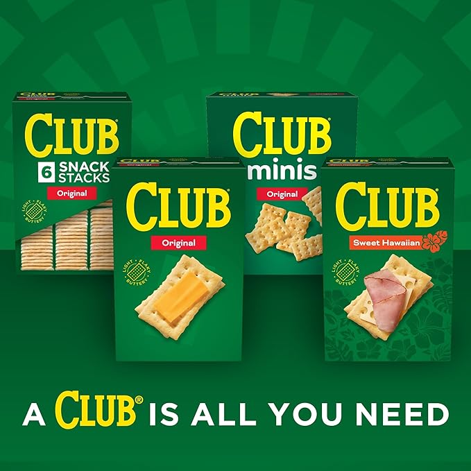 Club Crackers, Lunch Snacks, Snack Crackers, Sweet Hawaiian, 13.7oz Box (1 Box)