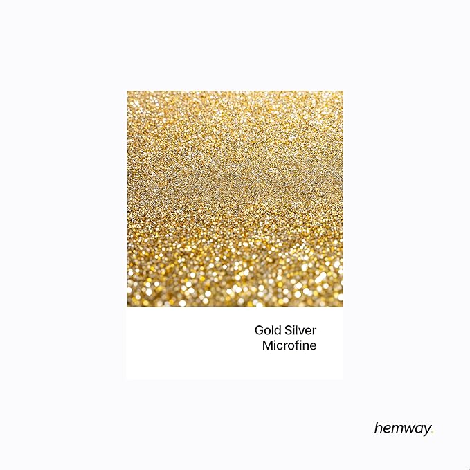 Hemway Premium Glitter Shaker - Gold Silver | 125g Microfine Metallic Flake Sequins for Resin & Epoxy Crafts | Craft Supplies for Tumblers, Festival, Art