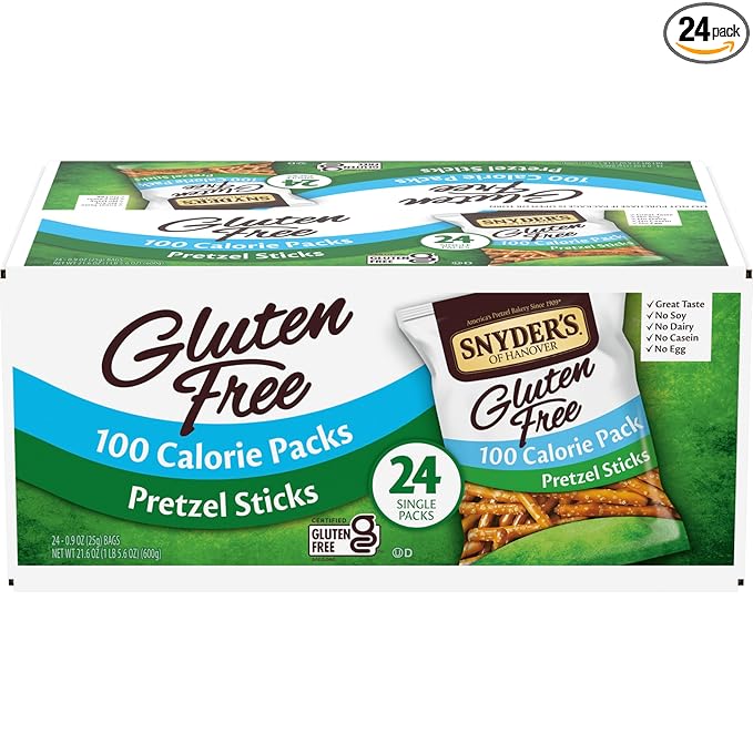 Snyder's of Hanover Gluten Free Pretzel Sticks, 100 Calorie Individual Packs, 24 Ct