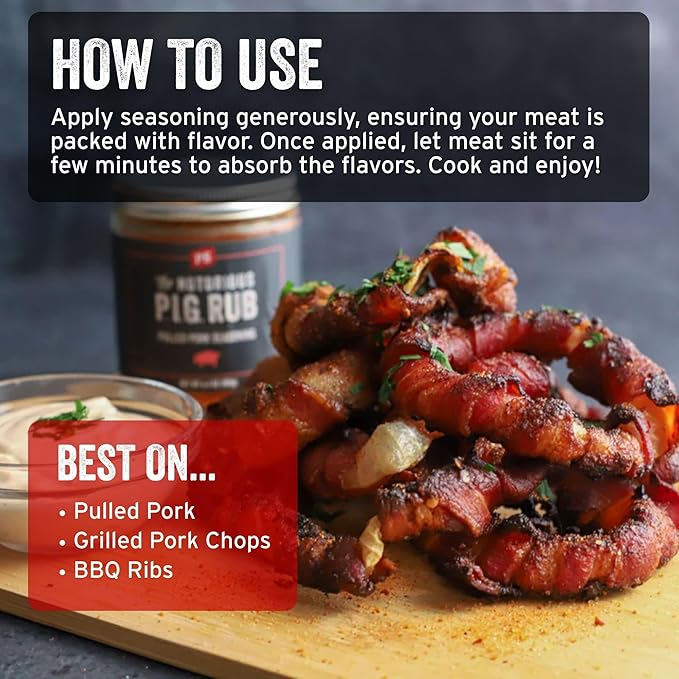 PS Seasoning Notorious PIG Pulled Pork Seasoning and Dry Rub - BBQ Rubs for Smoking and Grilling - Sweet and Smoky Pig BBQ Powder Rub Spice Blend for Ribs, Chops, Beef, Steaks, Chicken